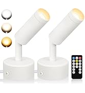 URTOM Dimmable LED Spot Lights Indoor, Remote Controlled with Timer, 3W Plug-in Up Lights, 3000K/...