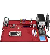 Fully functional Silicone Soldering Mat Heat Resistant 932°F, Oversized Electronic Repair Work Ma...