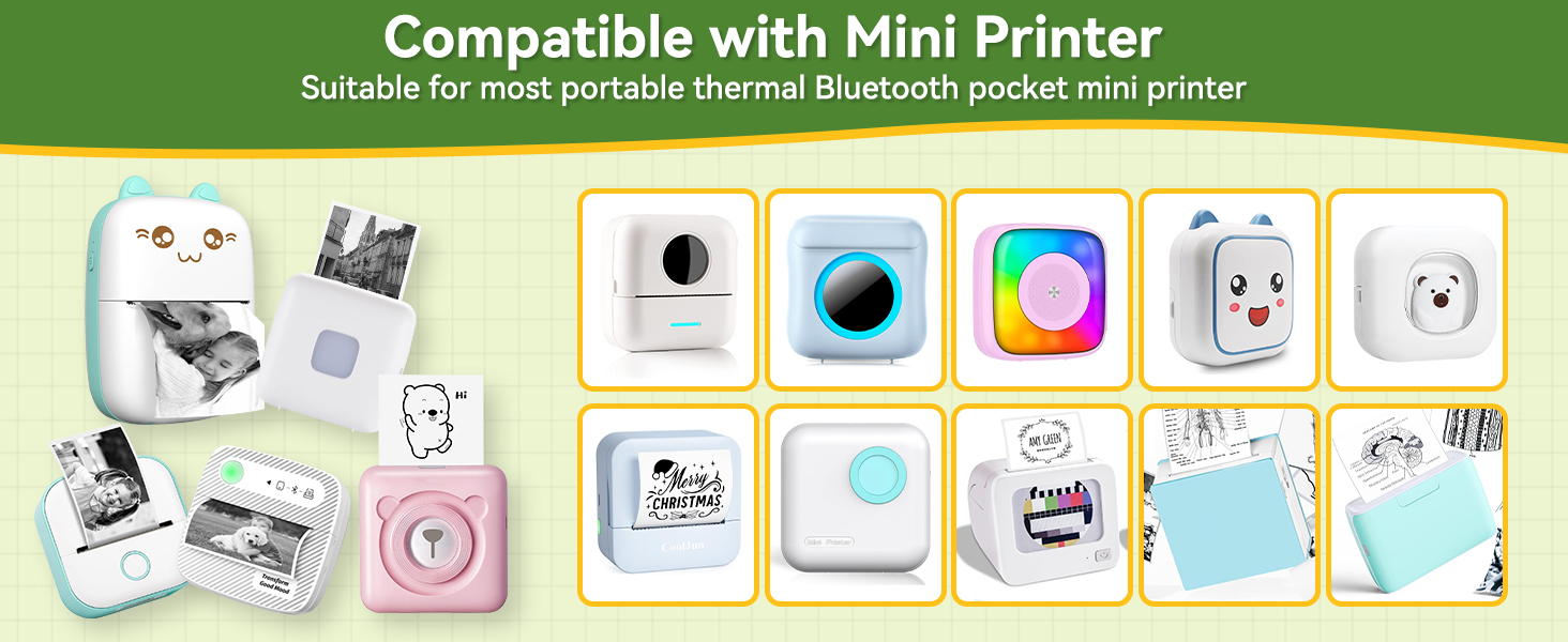 Mini Portable Printer Mini Sticker Printer Mini Pocket Wireless Bluetooth Thermal Printers M02 T02
