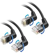 Cable Matters 2-Pack 10Gbps Rotatable Cat 6 Ethernet Cable - 1ft, with Ultra Flex PVC Jacket for ...