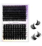 WENDY LASHES Wispy Lash Cluster 100D+200D Eyelash Extensions 182PCS Fluffy Eyelashes DIY D Curl I...