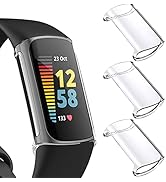 NANW 3-Pack Screen Protector Compatible with Fitbit Charge 5 (Not for Charge 4/3), TPU Rugged Bum...