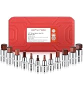 GETLITOOL 1/2 Inch Hex Bit Socket Set, 12 PCS Premium S2 Steel Metric Allen Bit Socket Set H5-H22...