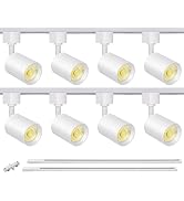 VANoopee 8-Light LED Track Lighting Kit with 6.6FT H Type Track Rails, Dimmable Track Light Heads...