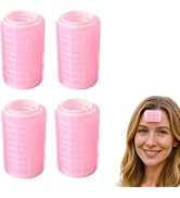 4 Pcs Hair Curler Bangs Roller, 3 inch Double Layer Self-Adhesive Hair Roller for Volume, No Tugg...