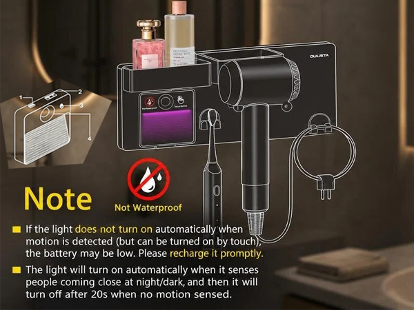 3-in-1 hair dryer holder wall mounted is compatible with most standard and modern hair dryers