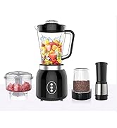 4 in 1 Food Processor Blender Combo for Kitchen, Multi-function Electric Countertop Blenders,Food...