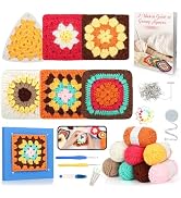 Katech Crochet Kit for Beginners Adults &amp; Kids-Learn to Crochet Granny Square Kit with Step-by-St...
