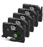 Label Maker Tape TZe-335 Compatible with Brother TZ-335 Laminated White on Black for Brother P To...