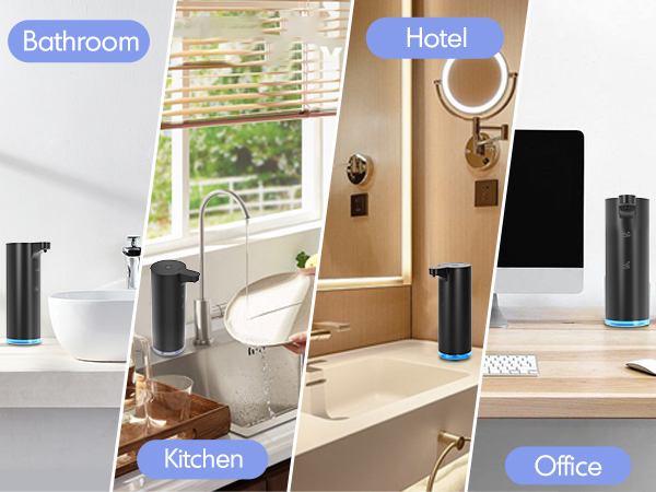 matte black automatic soap dispenser bathroom