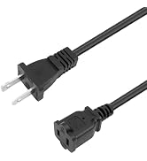 2 Prong Outdoor Extension Cord 10 FT Small Extension Cable Indoor Thin Long Power Supply Cord Mal...