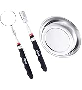 3 Pack Telescoping Magnetic Pickup Tool, Magnetic Tray, Extendable Magnetic Pick Up Tool with LED...