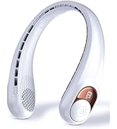 Neck Fan, Personal Fan with LED Display, USB-C Rechargeable, 5200mAh-Battery, 3-Speed Adjustment ...