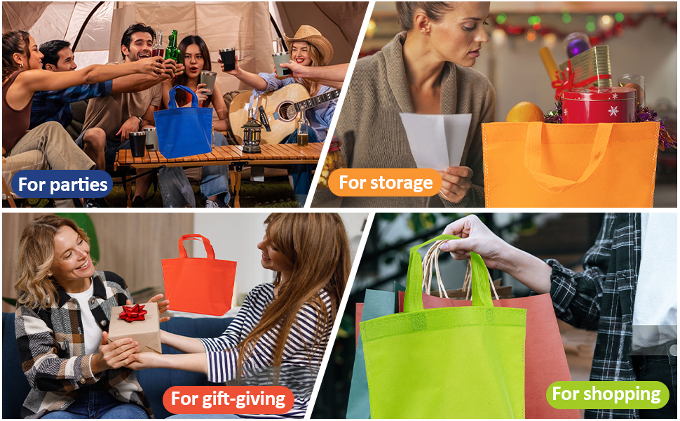 Christmas Gift Bags with Handles – Reusable Christmas Bags for Gifts Medium Size