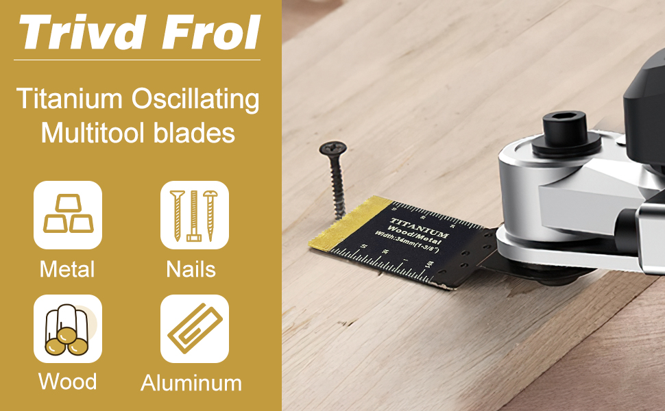 Trivd Frol 15PCS Titanium Oscillating Multitool Blades