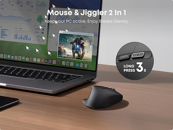 Wireless Bluetooth Mouse Ergonomic design