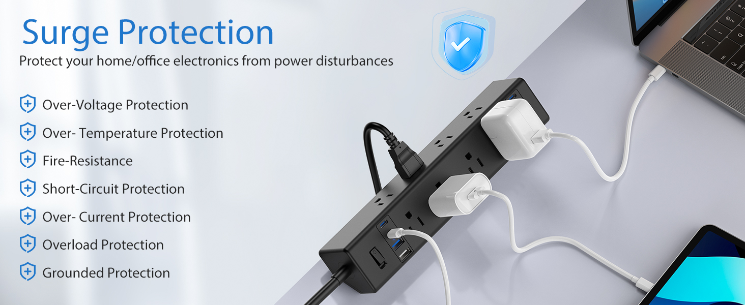 Nightstand Edge Mount Surge Protector