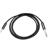 Yumiwoow 1/8 to 1/4 Stereo Cable 3.5mm TRS to 6.35mm Audio Cable Guitar to Aux Male Cord with Zin...