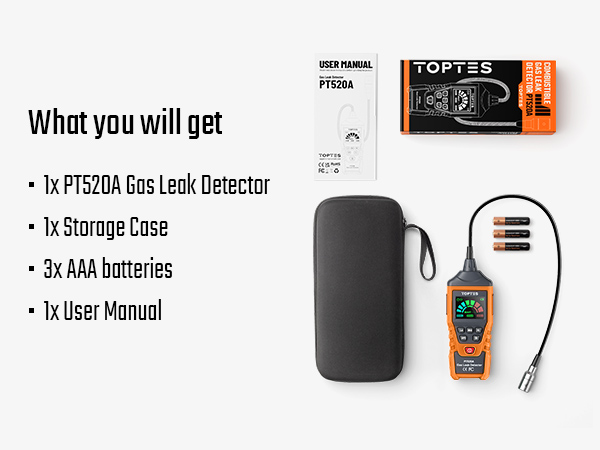 TOPTES PT520A Gas Leak Detector Natural Gas Detector