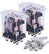 mxuteuk 2pcs AC 110V/120V Coil 8 Pin 10A DPDT LED Indicator Electromagnetic Power Relay General P...