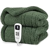 blunique Heated Blanket Electric Blanket Throw - Fast Heating Blanket Throw Double Sided Sherpa U...