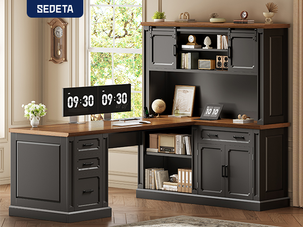 desk with hutch
