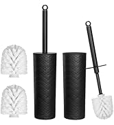 Topsky Toilet Brush,2 Pack Compact Toilet Brush &amp; Holder Set,Plastic Round Barrel Loo Brush with ...