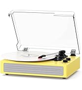MANGOSTAN Vinyl Record Player with Built-in Stereo Speakers, Belt-Driven 3-Speed Turntable (33/45...