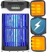 Solar Bug Zapper Outdoor, Zwiran Double Solar Powered Mosquito Zapper, Electric Fly Zapper with C...
