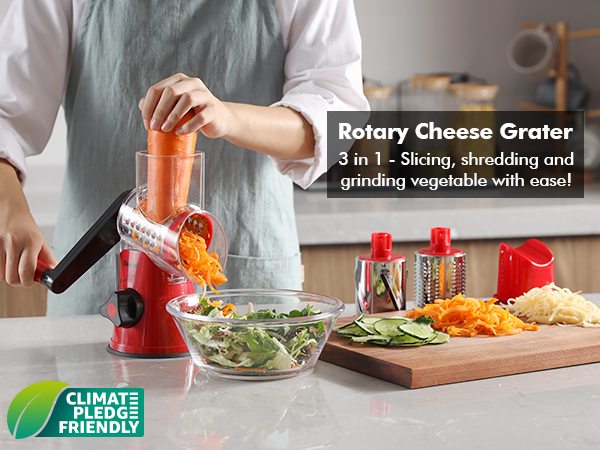 rotary cheese grater with handle cheese shredder vegetable grater for kitchen.jpg