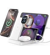 Caxdon Multiple Devices Charging Station, 5-in-1 Charging Stand for iPhone 16 Pro Max/Pro/Plus, i...