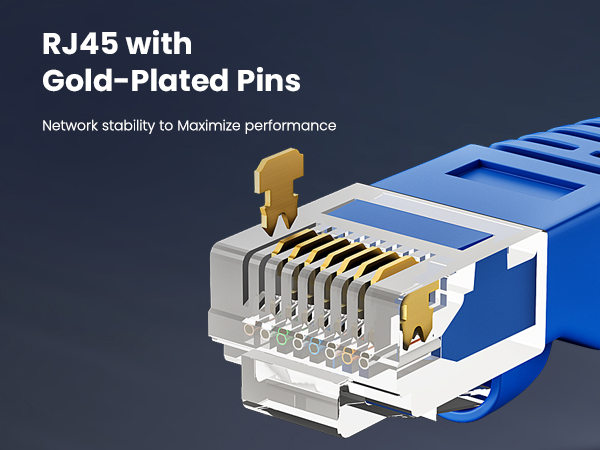 cat6 ethernet cable rj45 gold plated pins network stability to maximize performance