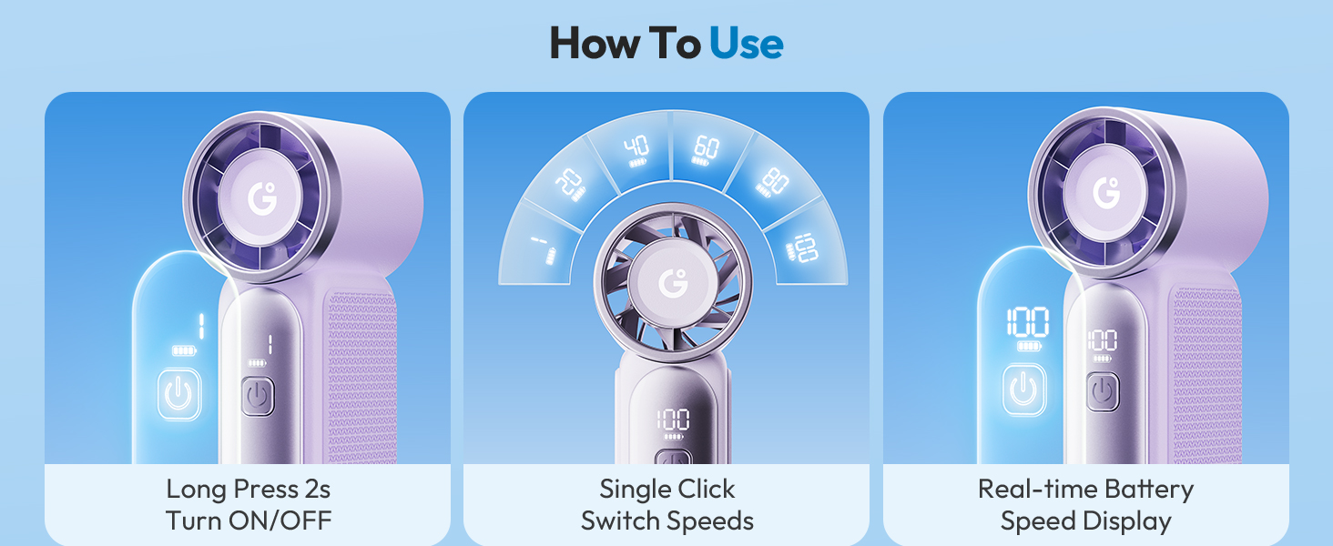 Gaiatop Portable Handheld Mini Fan