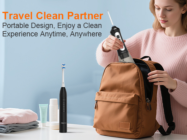 2-in-1 electric toothbrush with water flosser