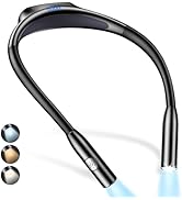 Gritin LED Neck Reading Light,Book Light for Reading in Bed-Eye Caring 3 Colors, Dimmable Brightn...