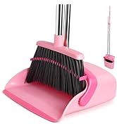 XXFLOWER Broom and Dustpan Set, Dustpans with Broom Combo for Home, Heavy Dust Broom and Dustpan ...