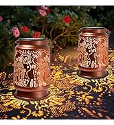 YWYWLED Outdoor Solar Lanterns Waterproof - Metal Hanging Solar Lights Outdoor Decorative, Solar ...