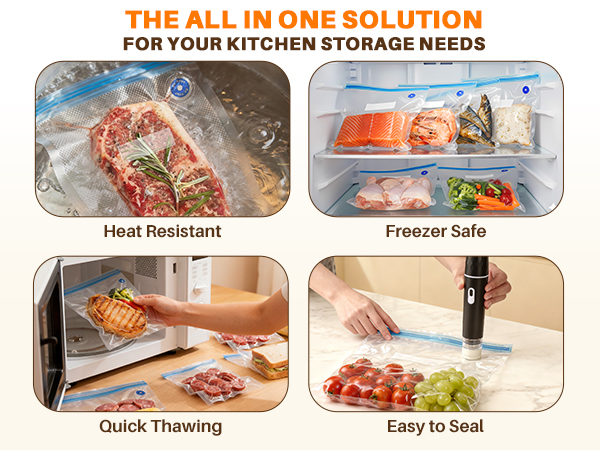 Vacuum Sealer Bags, 20 Reusable Vacuum Sealer Bags for Food