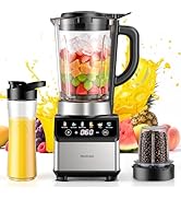 HoninJoy Blenders for Kitchen, Countertop Smoothie Blender with 51oz Glass Pitcher, Grinder &amp; To-...