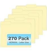 Manila Folders, HERKKA 270 Pack 1/3 Cut Tab File Folders, Manila Folders 8.5 x 11 Designed for Of...