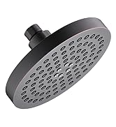 BRIGHT SHOWERS High Pressure Shower Head, 6 Inch Rain Shower Head, 2 Spray Settings Rainfall Show...