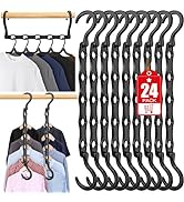 24 Pack Hangers Space Saving Magic Sturdy Plastic Hanger Organizer Shirt Space Saving Hangers, Mu...