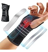 Rakiie Carpal Tunnel Wrist Brace, Night Wrist Support No Pressure on Thumb, Lightweight Hand Brac...