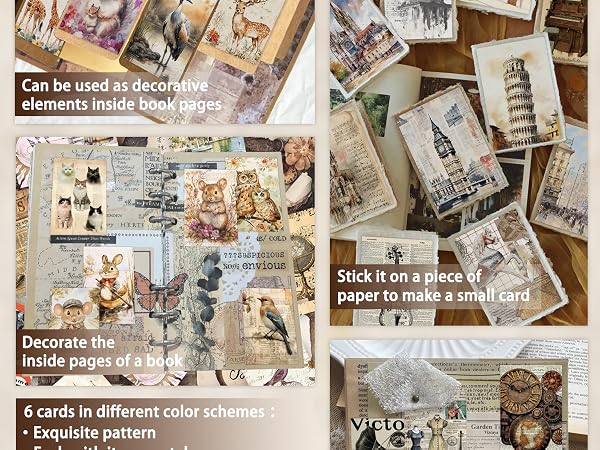 Ephemera sticker book: old tickets, clips—give scrapbooks real-life charm.