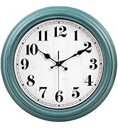 zyzamay 12 Inch Retro Wall Clock, Easy to Read Non-Ticking Round Classic,Quartz Battery Operated ...