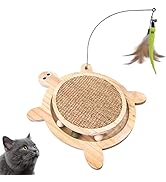 Petest Cat Scratcher Board Natural Sisal Cat Scratch Mat with Interactive Toy and Catnip Balls, C...