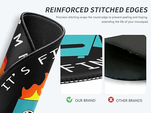 Stitched Edges Round Mouse Pad