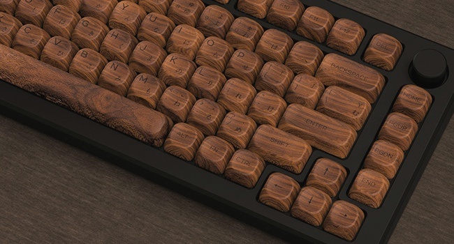Womier PBT Keycaps - MOA Keycaps 75 Percent, Wood Dye-Sublimation Custom Keyboard Key Cap