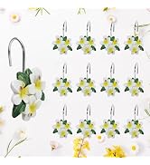 12PCS Spring Shower Curtain Hooks - Stainless Steel &amp; Resin, rustproof and Waterproof, Fits Most ...