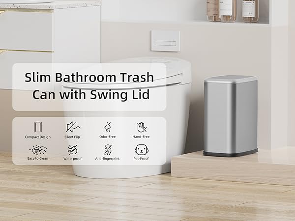 2.1 Gallon Bathroom Trash Can